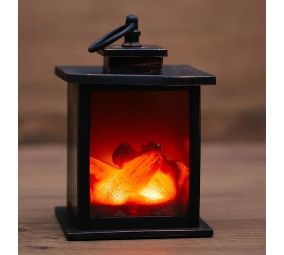 Изображение товара Светодиодный камин-светильник NEON-NIGHT Кантри с эффектом живого огня 12х12х18,5 см 511-031