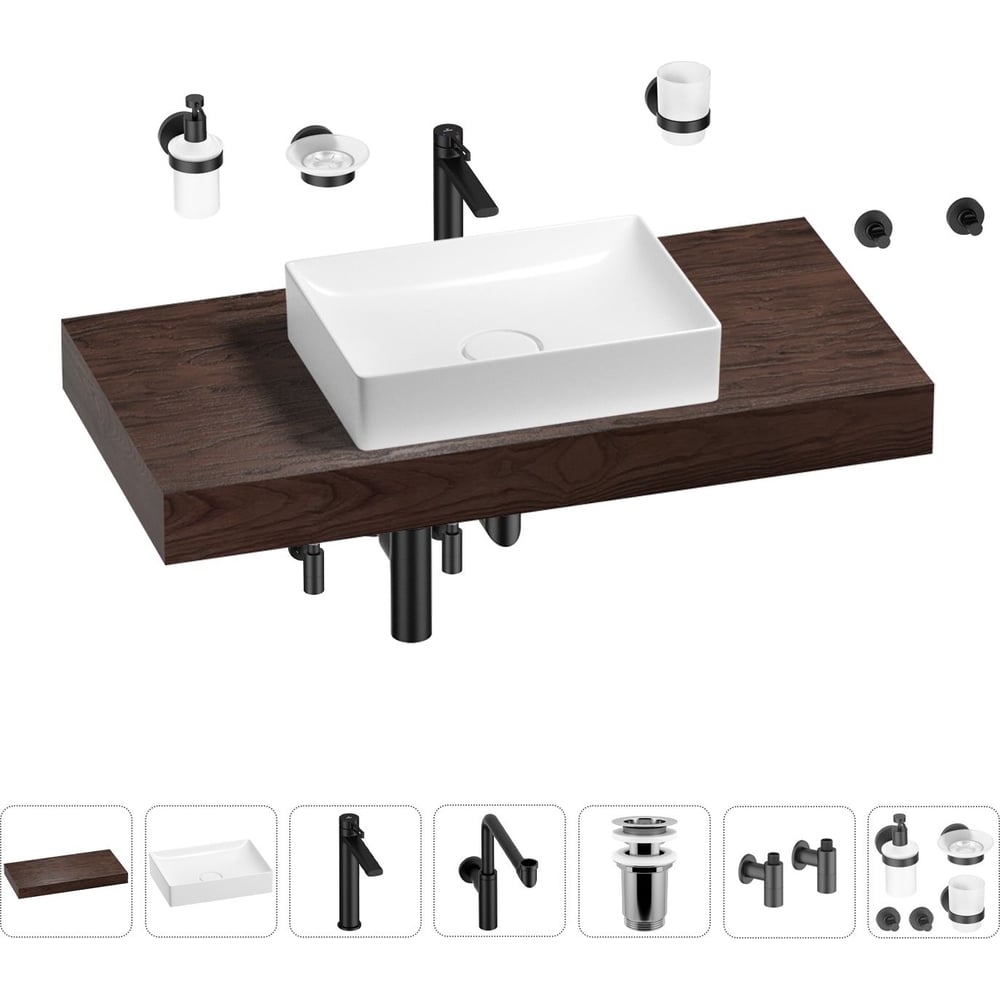 Комплект мебели для ванной комнаты с раковиной Wellsee комплект мебели для ванной комнаты с раковиной wellsee