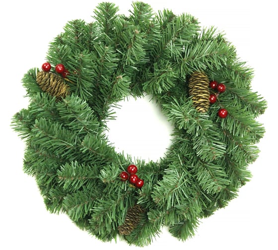 Изображение товара Венок MOROZCO Новогодний-13 зеленый, с шишками и ягодами ВН-13
