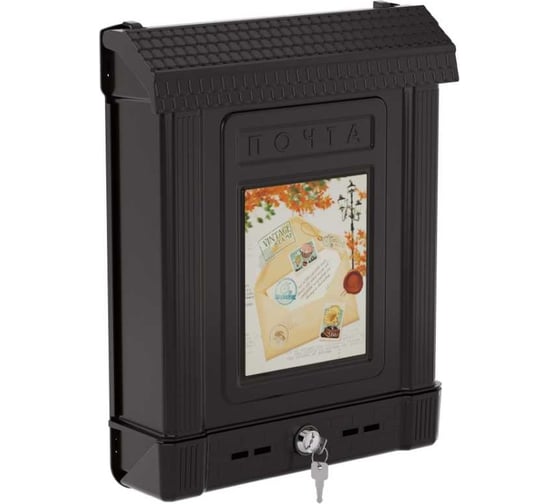 Изображение товара Почтовый ящик ЗПИ Альтернатива декор с замком, коричневый М6434