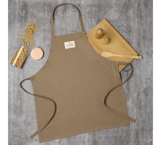 Изображение товара Фартук Этель ECO, оливковый, 60x70 см, 70% хлопок, 30% лен, 190 г/м2 9631112