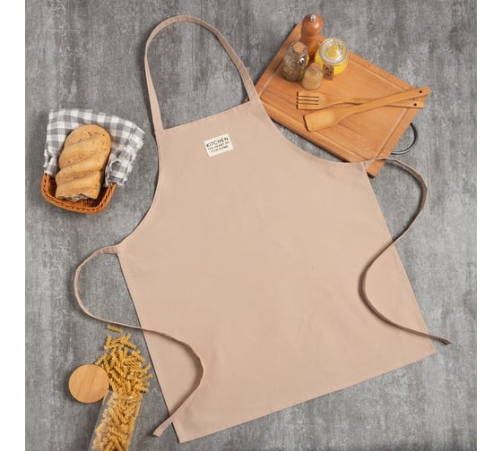 Изображение товара Фартук Этель Kitchen 60x70 см, бежевый, 100% хлопок, саржа 220 г/м2 7866007