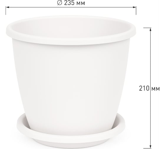 Изображение товара Цветочный горшок ЗПИ Альтернатива Афина 5.5 л, белый М6543