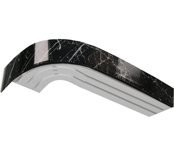 Изображение товара Карниз Эскар Классика в сборе, 3-х рядный, черный мрамор, 7 см, 3,0 м 768430300