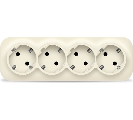 Изображение товара Четырехместная розетка IONICH с/з слоновая кость 1452