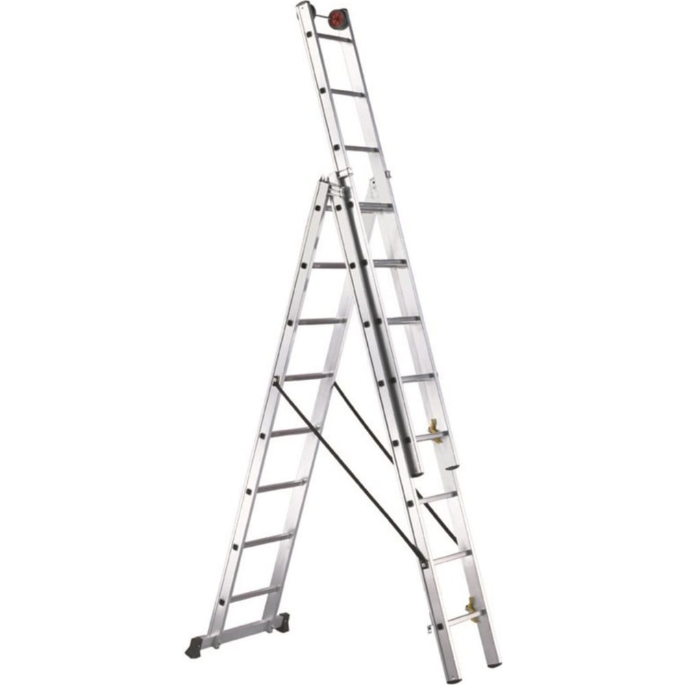 Трехсекционная лестница Svelt лестница сибин 38833 09 трехсекционная со стабилизатором 9 ступеней