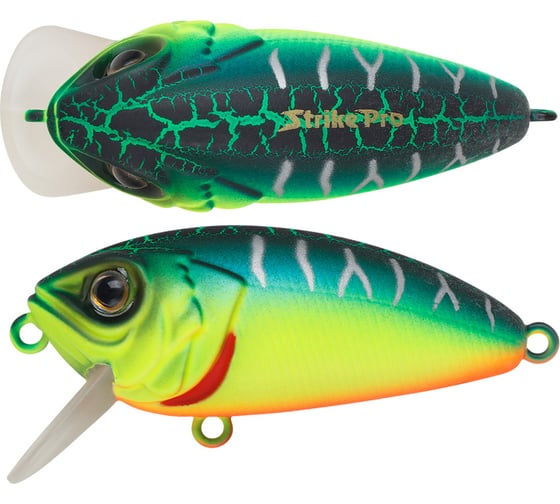 Изображение товара Воблер Strike Pro Stumpy Fly 40 цвет: A223S-RP Pearl Mat Tiger EG-134#A223S-RP