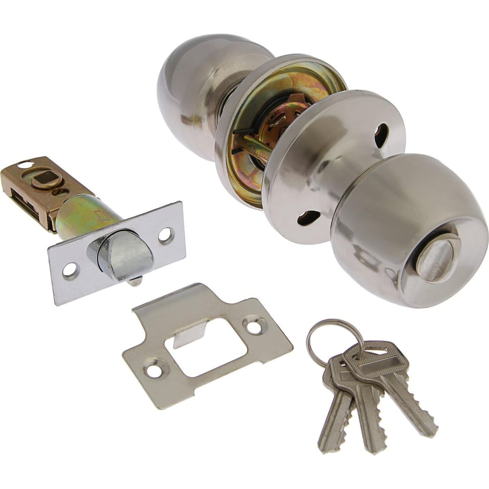 Изображение товара Защелка ТУНДРА 1103 с ключом, матовый никель, универсальная установка