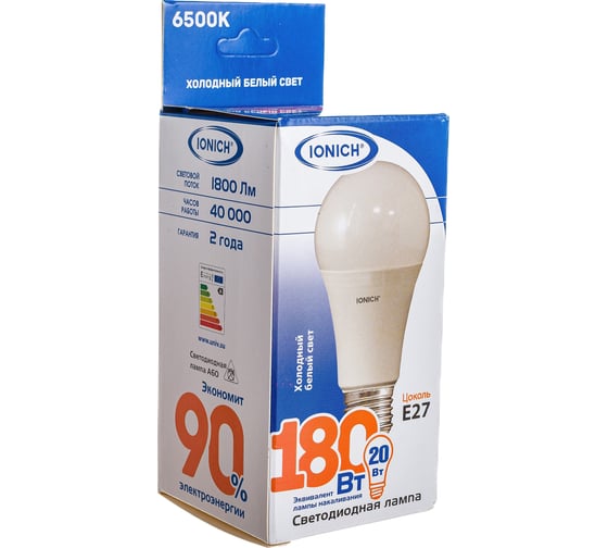 Изображение товара Светодиодная лампа IONICH общего назначения ILED-SMD2835-A60-20-1800-230-6.5-E27 1122 1561