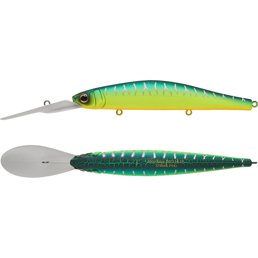 Изображение товара Воблер Strike Pro Inquisitor DR 110SP цвет A223S-RP Pearl Mat Tiger для спиннинга