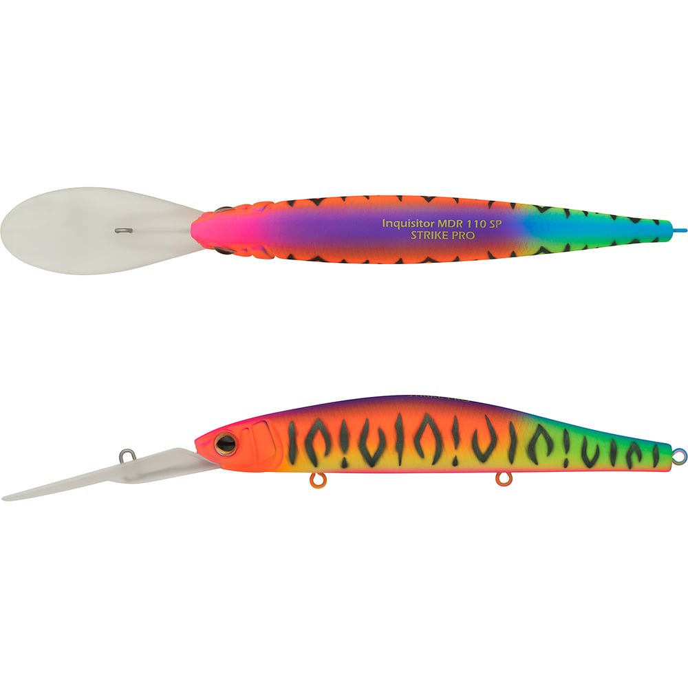 Изображение товара Воблер Strike Pro Inquisitor DR 110SP цвет A244S Parrot Mat Tiger для ловли хищной рыбы