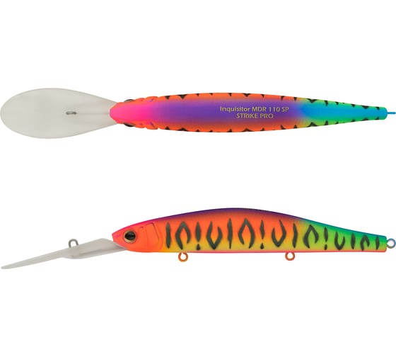 Изображение товара Воблер Strike Pro Inquisitor DR 110SP цвет: A244S Parrot Mat Tiger EG-193BL-SP#A244S