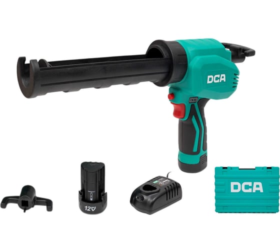 Изображение товара Аккумуляторный пистолет для герметика DCA  2 АКБ 2,0 А*ч, 12 В, в кейсе ADPJ12