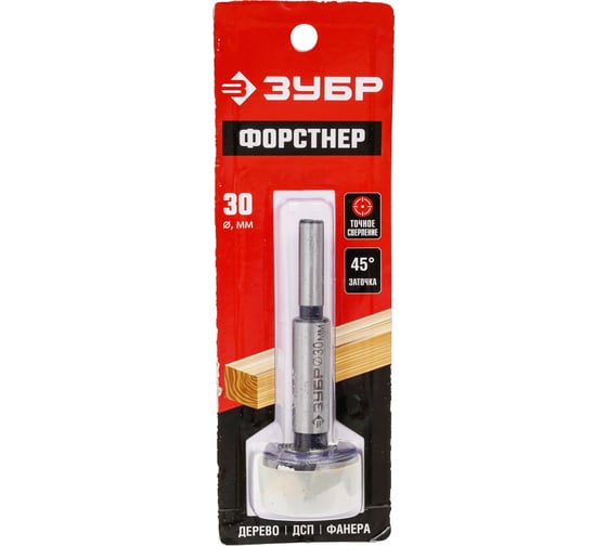 Изображение товара Сверло Форстнера по дереву Мастер (30х90 мм; хвостовик 8 мм) Зубр 2993-30_z01