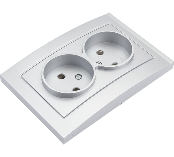 Изображение товара Двухместная розетка UNIVersal Бриллиант б/з серебро 7949766