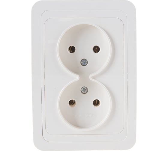 Изображение товара Двухместная розетка UNIVersal Валери б/з слоновая кость Б-В0102