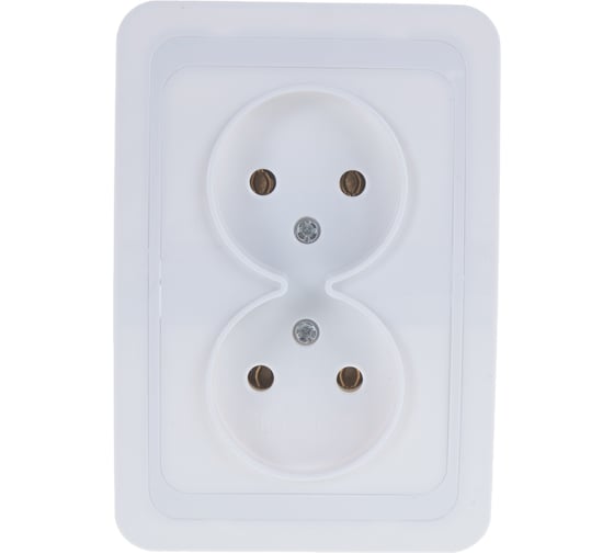 Изображение товара Двухместная розетка UNIVersal Валери б/з белая В0102