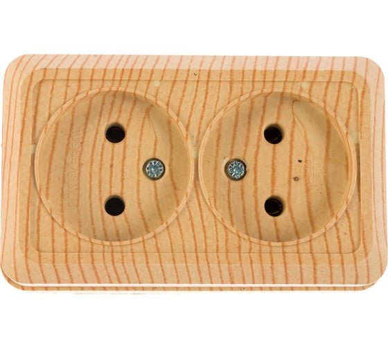 Изображение товара Розетка 2-м UNIVersal Олимп б/з сосна 5560858