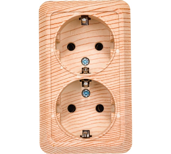 Изображение товара Розетка двухместная с/з UNIVersal Олимп сосна 5560865