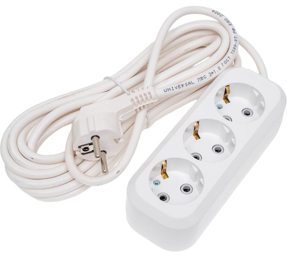 Изображение товара Бытовой удлинитель UNIVersal Е-303 ПВС 3*1 3гн. с/з 5м 9631978