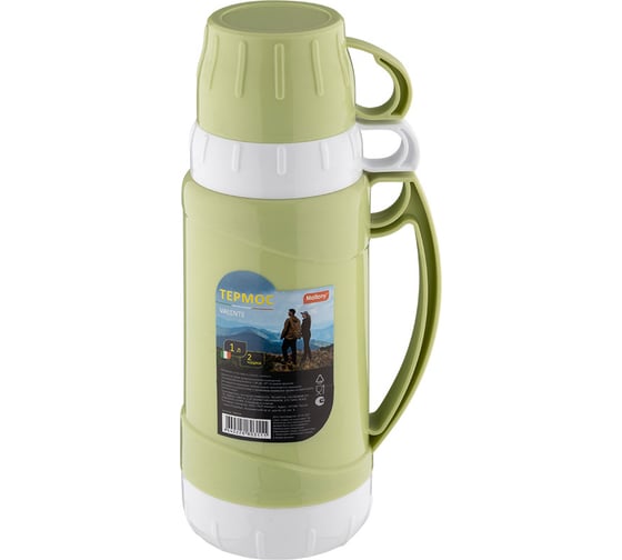 Изображение товара Термос в пластиковом корпусе со стеклянной колбой Mallony valente, 1.0 л, 2 чашки 106036