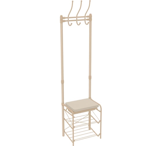 Изображение товара Напольная вешалка в прихожую Nika ВПШ3/БМ-К слоновая кость/бежевый металлик
