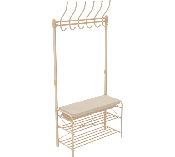 Изображение товара Напольная вешалка в прихожую Nika ВПШ2/БМ-К слоновая кость/бежевый металлик
