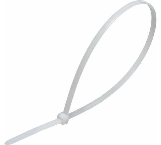 Изображение товара Хомут STEKKER  NYCT25-100 нейлоновый 2.5x100 мм, d пучка max 22 мм, нагрузка 8 кг, белый 32771