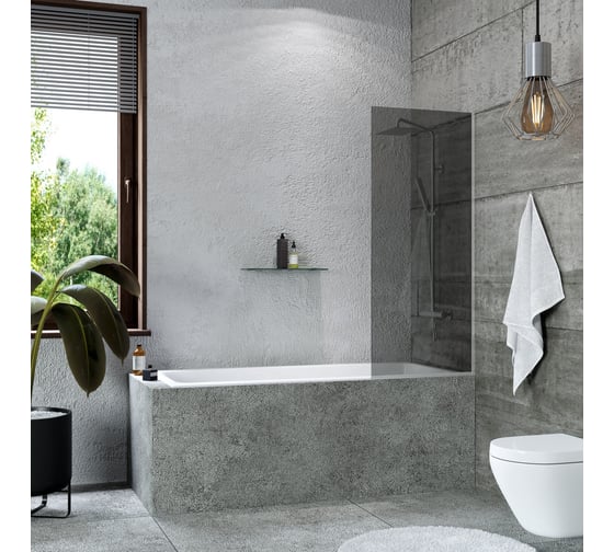 Изображение товара Стеклянная шторка на ванну Mebelvann 1400x600 SILVER BEN_403_SL_T_1400x600