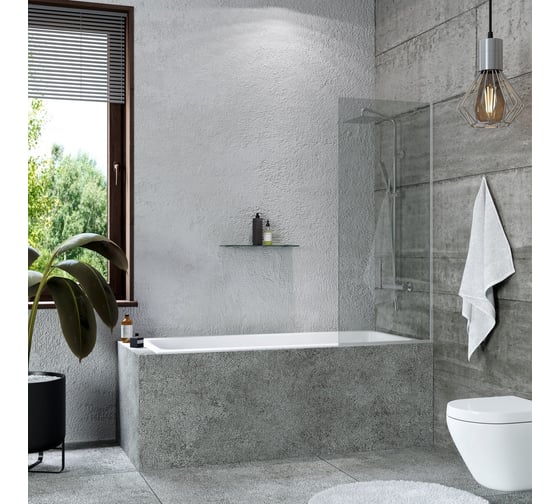 Изображение товара Стеклянная шторка на ванну Mebelvann 1400x600 SILVER BEN_403_SL_C_1400x600