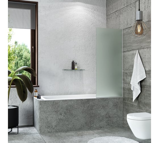 Изображение товара Стеклянная шторка на ванну Mebelvann 1400x500 SILVER BEN_403_SL_M_1400x500