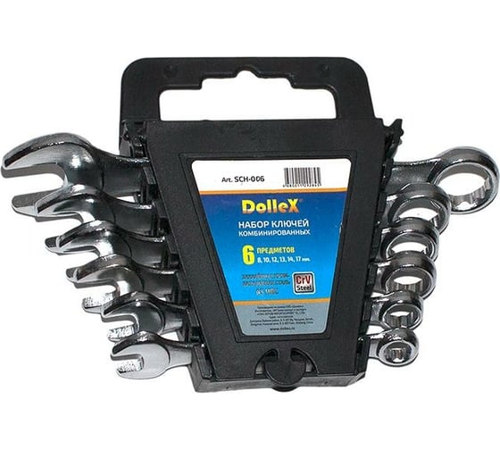 Изображение товара Набор комбинированных ключей DolleX 6 шт. 8-17 мм, хром SCH-006
