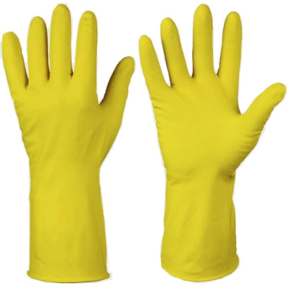 Купить Хозяйственные резиновые перчатки Факел, ЛОТОС, желтый, латекс