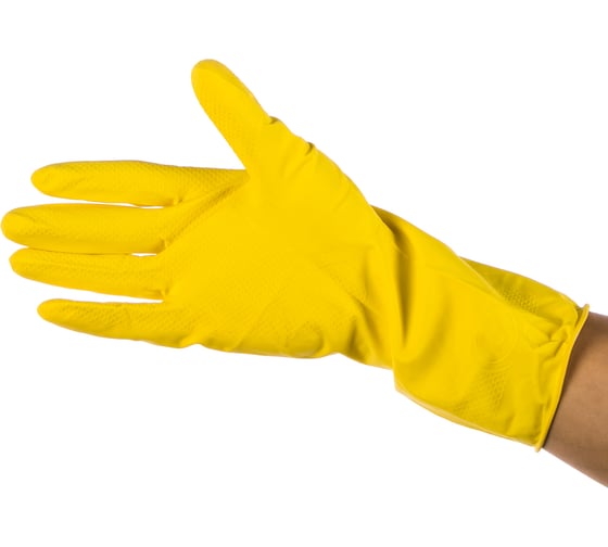 Изображение товара Резиновые хозяйственные перчатки ФАКЕЛ ЛОТОС с хлопковым напылением, 9 L 50762000.004