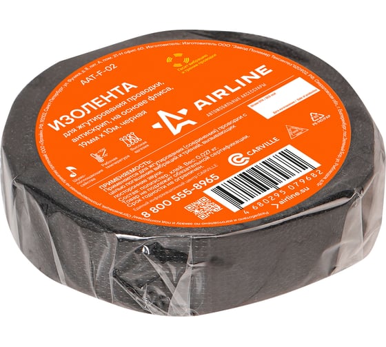 Изображение товара Изолента на основе флиса для жгутирования проводки Airline 19 мм х 10 м, антискрип AAT-F-02