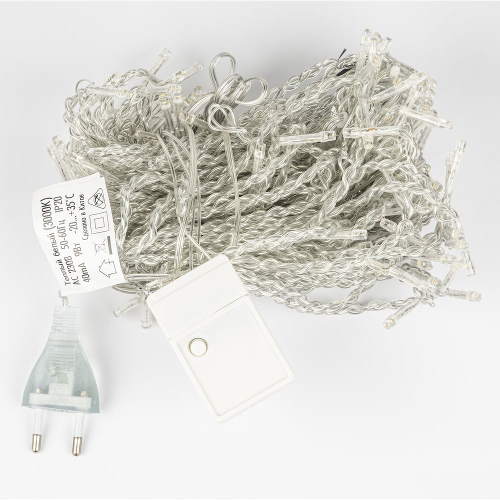 Изображение товара Светодиодный занавес Uniel IP20 160 диодов 8 режимов белый 3м