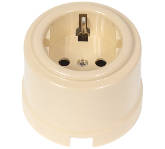 Изображение товара Розетка Bironi Лизетта с заземлением, пластик, цвет песочное золото B1-101-24