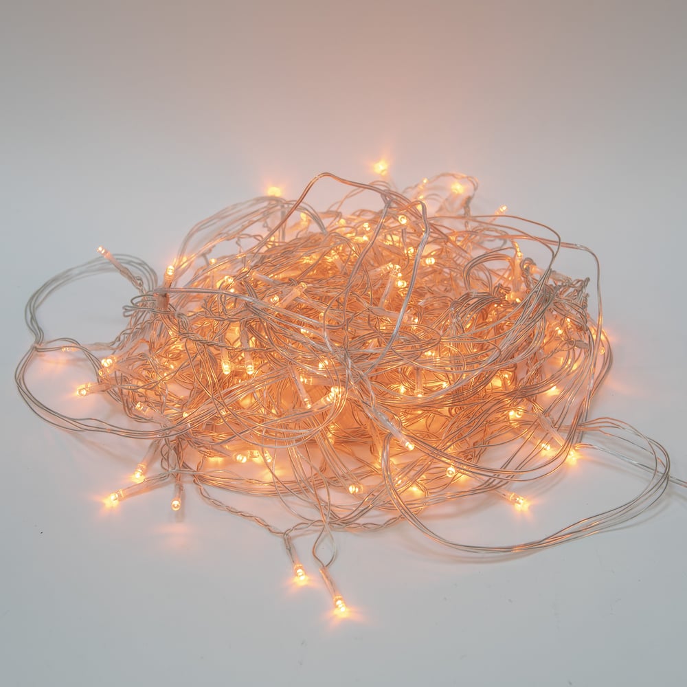 Изображение товара Светодиодная бахрома Uniel с янтарным свечением IP44 12м 195 LED