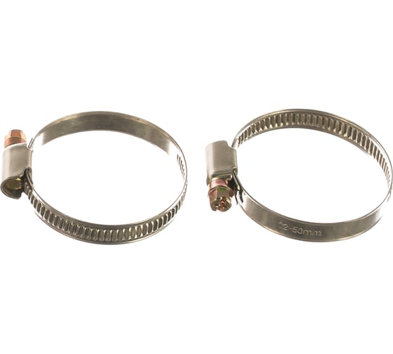 Изображение товара Набор хомутов Профитт нерж. червячный 32-50-х под отвёртку, 2 шт 3174411