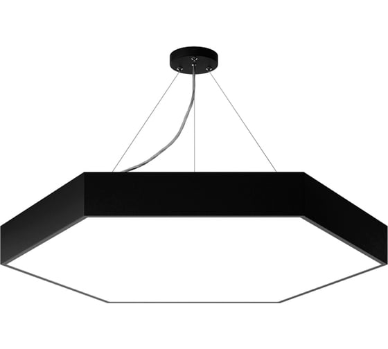 Изображение товара Светильник ЭРА Geometria Hexagon SPO122B40K066 LED, 66Вт, 4000К, 800х800х80, черный, подвесной, драйвер внутренний Б0058877