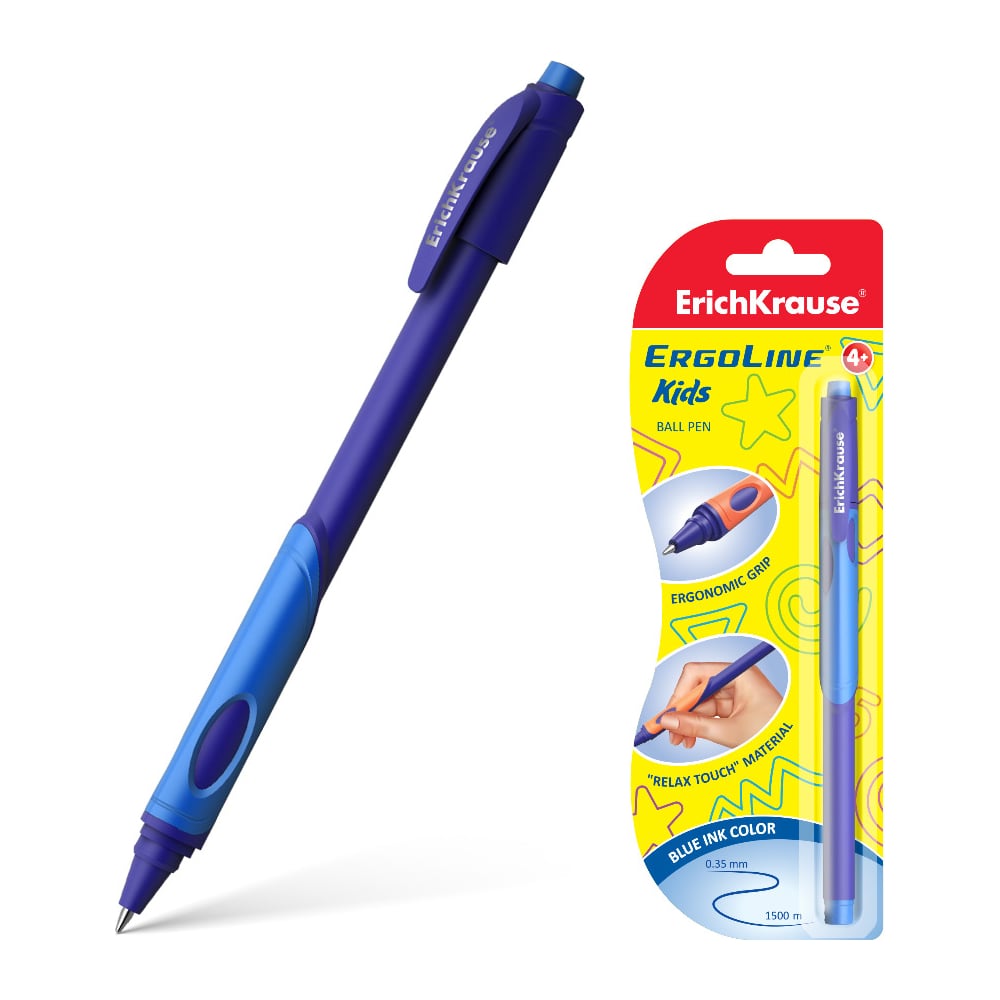 Шариковая ручка ErichKrause набор для фитнеса onlitop эспандер ленточный скакалка скоростная фиолетовый