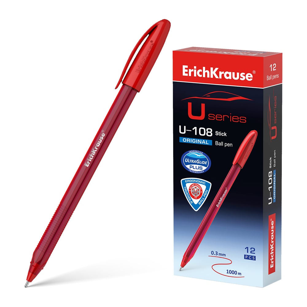 Шариковая ручка ErichKrause 3d ручка funtastique one красный