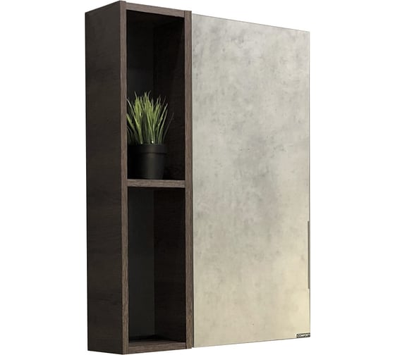 Изображение товара Зеркало-шкаф Comforty "Франкфурт-60" дуб шоколадно-коричневый 00004150528