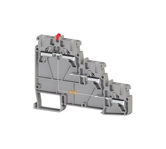 Изображение товара Пружинный быстрозажимной клеммник Klemsan (Push in) 3-х ярусн. для датчиков, с индикатором 2,5 мм.кв., (серый); PYK 3S NPN 24VDC 20 шт. 0.0.0.3.307419