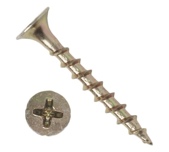 Изображение товара Саморез по дереву для ГКЛ Метизный двор 3,9x64, желтый, цинк, Ph2, 250 шт. 4690441028280