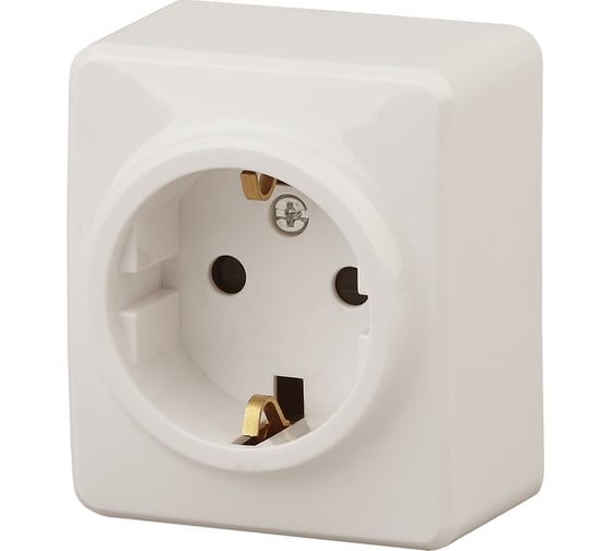 Изображение товара Розетка ЭРА 11-2203-02 2P E Schuko, 16A-250В, IP20, ОУ, Эксперт, сл.кость Б0020686