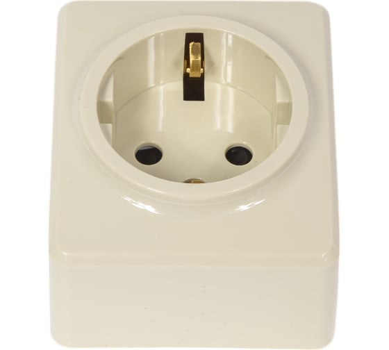 Изображение товара Розетка ЭРА 11-2204-02 2P E Schuko со шторками, 16A-250В, IP20, ОУ, Эксперт, сл.кость Б0020689
