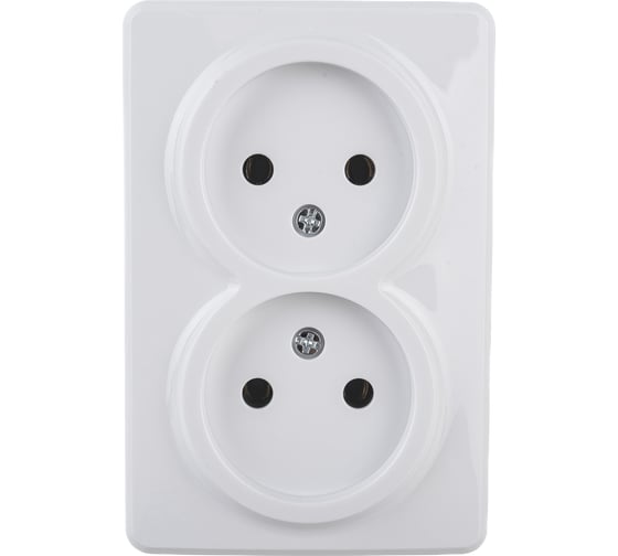 Изображение товара Розетка ЭРА 11-2202-01 2х2P, 16A-250В, IP20, ОУ, Эксперт, белый Б0020682