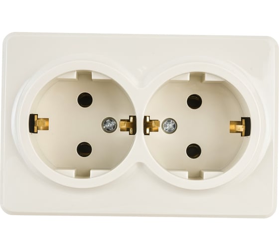 Изображение товара Розетка ЭРА 11-2205-02 2х2P E Schuko, 16A-250В, IP20, ОУ, Эксперт, сл.кость Б0020692