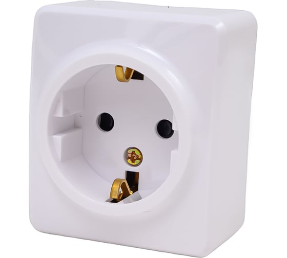 Изображение товара Розетка ЭРА 11-2204-01 2P E Schuko со шторками, 16A-250В, IP20, ОУ, Эксперт, белый Б0020688